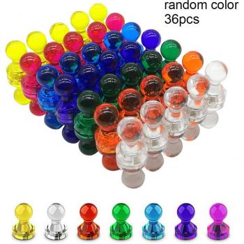 36pcs Transparent Acrylic Push Pins for Whiteboard