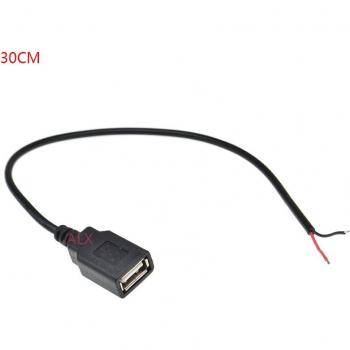 Connecteur USB 24AWG Femelle 30 cm à 2 Broches – Alimentation Bande LED Flexible 5050