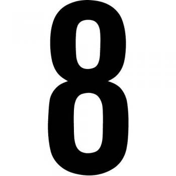 House Number 8 Self-adhesive Label