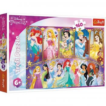 Disney Prinzessin Puzzle Prinzessin Puzzle für Kinder 160 Teile Entdecke die Prinzessinnen, Puzzleteile
