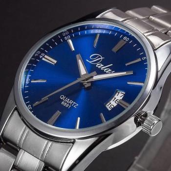 Montre-Bracelet Homme Quartz Acier Inoxydable Argent