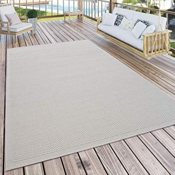 Paco Home Tapis Terrasse Et Balcon Crème Beige 140x200 cm