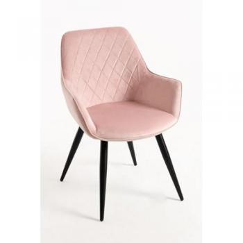 Pack de 2 sillas de comedor rosa terciopelo