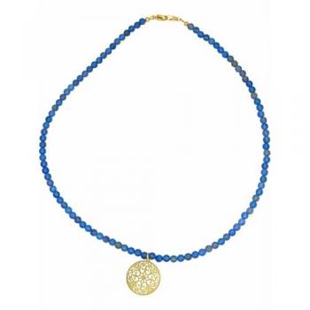 Gemshine Kette Mandala Jade Anhänger, eleganter Damenschmuck