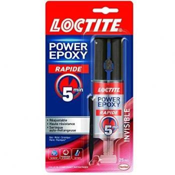Loctite Power Epoxy 25ML Colle Seringue Rapide 5min Invisible & Haute résistance