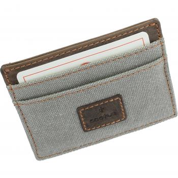 Grey RFID‑Protected Cactus Canvas Pocket