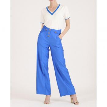 Naf Naf Pantalón Liso de Mujer con Botones