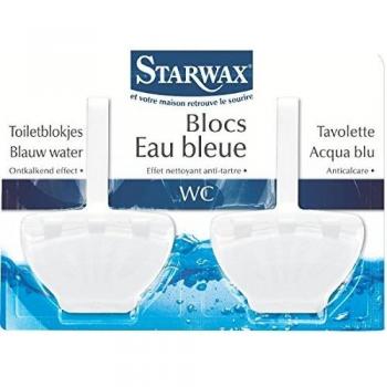 Starwax 5554 Nettoyant et Désodorisant Eau Bleue pour Cuvettes de WC 2x40g