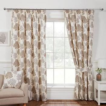 Coppice Light Filtering Beige Pencil Pleat Curtains
