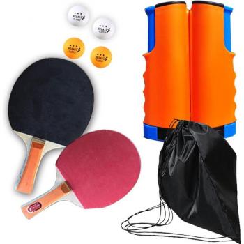 72 Zoll Tischtennisnetz mit Schlägern und Bällen