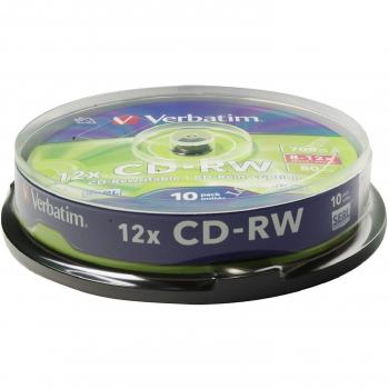 Verbatim 10‑er Pack CD‑RW 700 MB – lange Lebensdauer, 12× Brennen