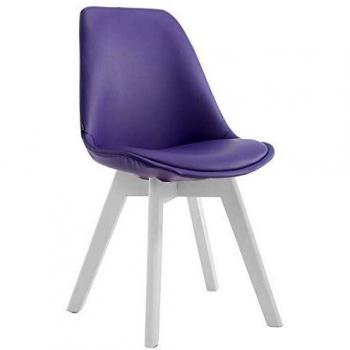 Chaise I‑Chgaise en simili cuir Manado – pieds bois, violet