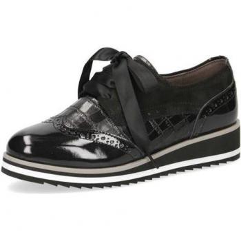 Caprice Women's Black Casual Wedges with Laces