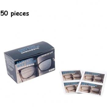 50pcs Glasses Cleaner Anti-Fog Wet Wipes