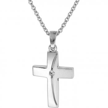 Trendor 35864 Damen-Halskette mit Kreuz-Anhänger 925 Silber