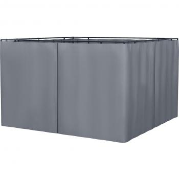 Outsunny 4-Panel Gazebo Curtain with Zipper for 3x3m Canopy Tent Dark Grey