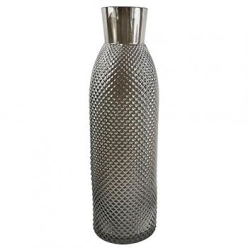 50‑cm Smoky Grey Diamond Glass Flower Vessel