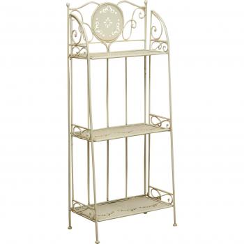 Wrought Iron Etagere with Antiqued White Finish