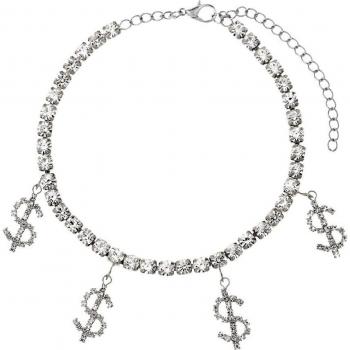 Gold und Silber Fußkette mit Strass für Barfuß Schmuck