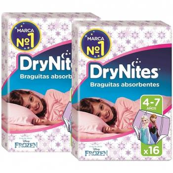 Pañales Nocturnos Huggies Drynites Niña 4‑7 años – 16 unidades