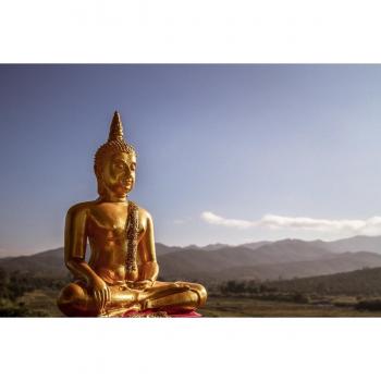 Papermoon Wandtapete »Goldene Buddha-Statue«