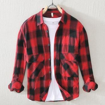 Chemise classique à carreaux pour jeunes hommes