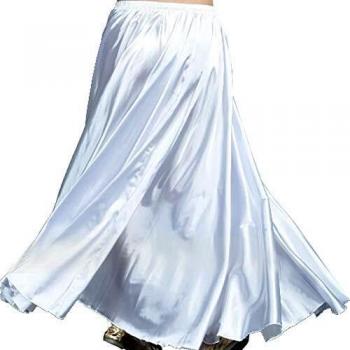 Belly Dance Festival Skirt – White Satin Maxi