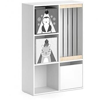 Vicco Kinderregal Luigi, Weiß, 72 x 107.8 cm mit 2 Faltboxen