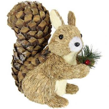 Weihnachtsdeko Eichhörnchen aus Bast