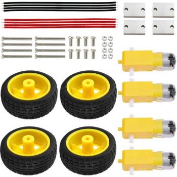TT Gear Motor 3V-6V with Tire Wheel Kit for Arduino Projects