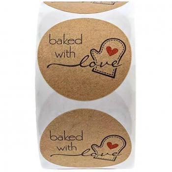 500pcs 1 Inch Round Kraft Labels for Wedding Decoration