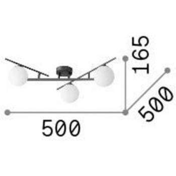 Plafonnier Ideal Lux Atlas Noir à 3 Lampes