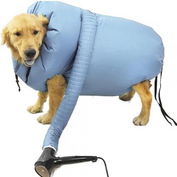 Bolsa de Secado para Perros y Gatos, Secador de Pelo Portátil, Azul