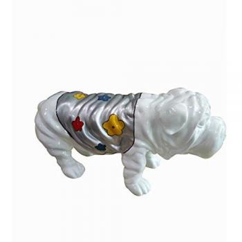 Statue Bulldog Moderne Florale