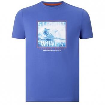 Rundhalsshirt mit Wellen‑Design – JAN VANDERSTORM, Herren, XL