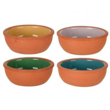 Set de Cuencos de Barro para Aperitivos 4 Piezas 150 ml Ø 10,4 x 4,2 cm