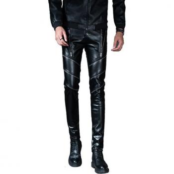 Homme pantalon coupe-vent, cuir chaud, design street‑wear