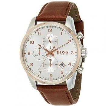 Boss Skymaster Black Dial Men's Analog Watch with Leather Strap