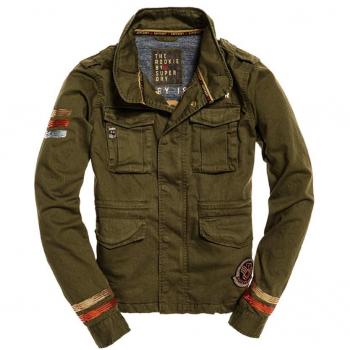 Chaqueta Superdry Glitter Rock Rookie para Mujer, Verde (Khaki 03O), Talla S