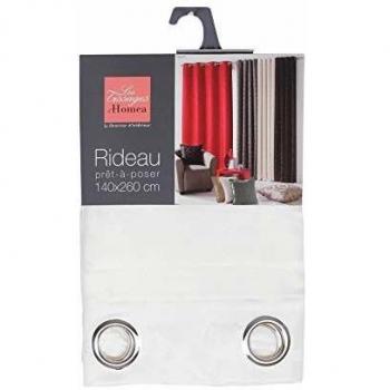 Rideau Jacquard Blanc Oeillets 140 cm x 260 cm