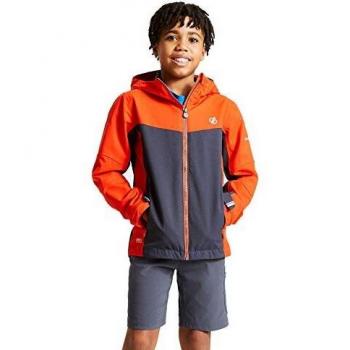 Dare 2b Kids Water‑Proof Shell Jacket DKW413 N2NC07 In The Lead – Roll Away, Trail Blaze/Ebony Grey, 7‑8