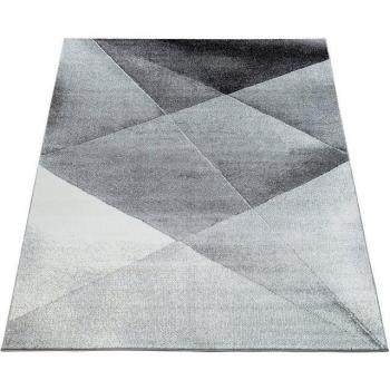 Alfombra Moderna Geométrica Marrón y Gris 160x220 cm