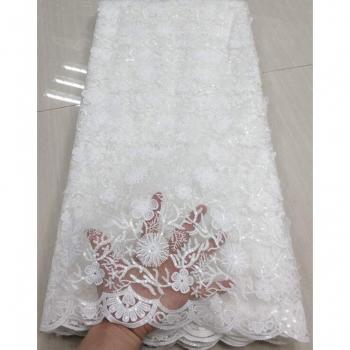 Embroidered Milk Silk Lace Fabric for Wedding Events