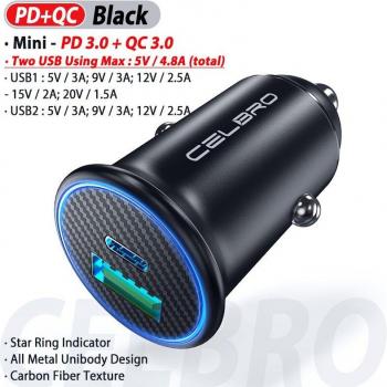 30W USB Car Charger with PD Fast Charging for Huawei