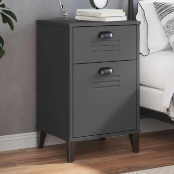 Anthracite Grey Engineered Wood Bedside Cabinet VIKEN