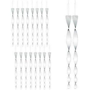 Set di Spirali Riflettenti Anti Piccioni Relaxdays, 18 pezzi, 40 cm, Argentato