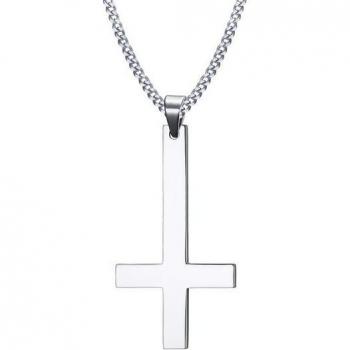 Stainless Steel St. Peter Inverted Cross Pendant for Men