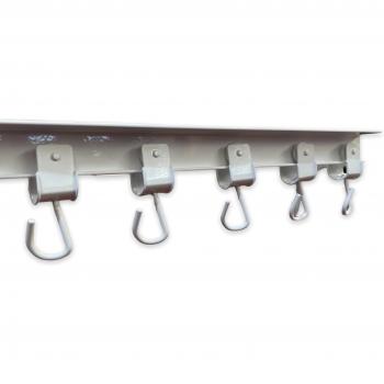 Riel de aluminio Teletoldo con 9 poleas para ventana grande (200 cm)