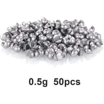 Lot de plombs de pêche – Plombier rond et coulant, 50 pièces