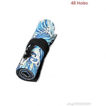 48 Holes Canvas Roll Up Pencil Bag